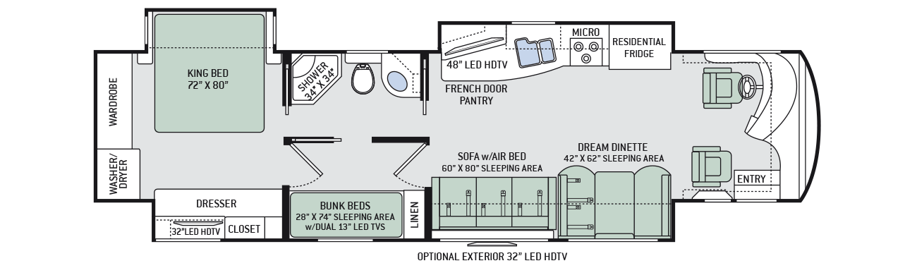 2016 Thor Tuscany XTE 40BX Floor Plan