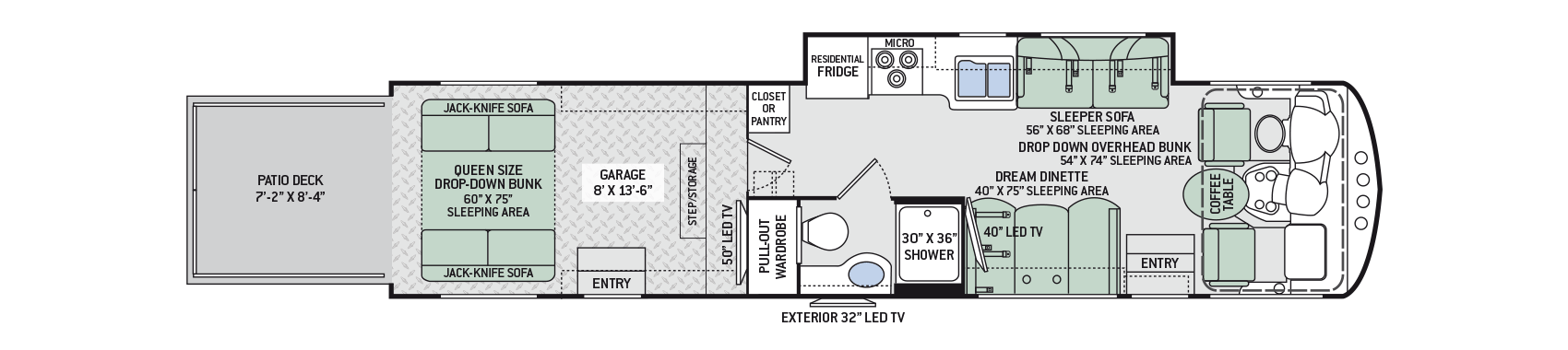 2017 Thor Outlaw 37BG Floor Plan