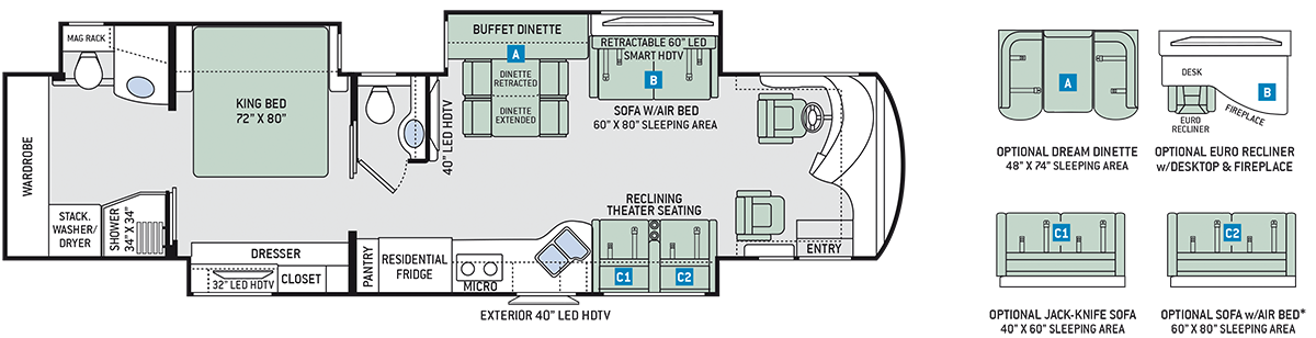 2016 Thor Venetian A40 Floor Plan