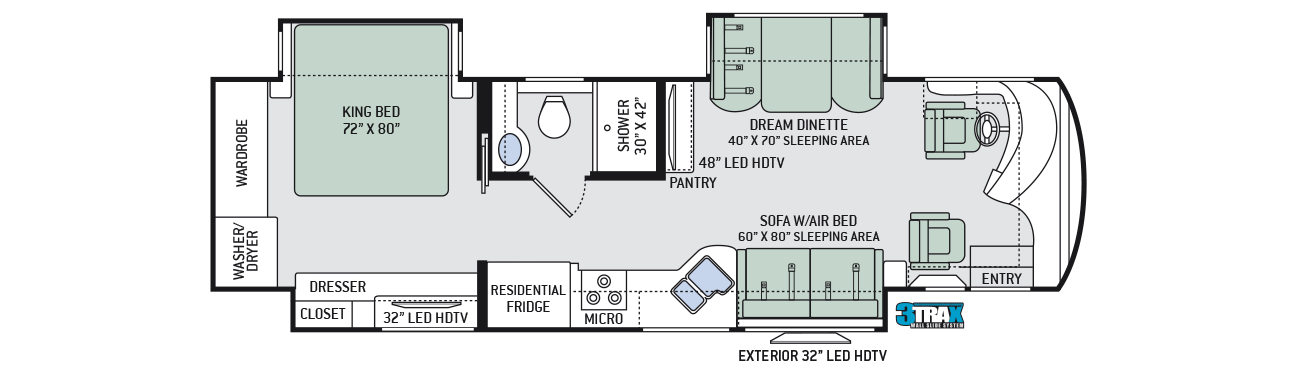 2017 Thor Tuscany XTE 34ST Floor Plan