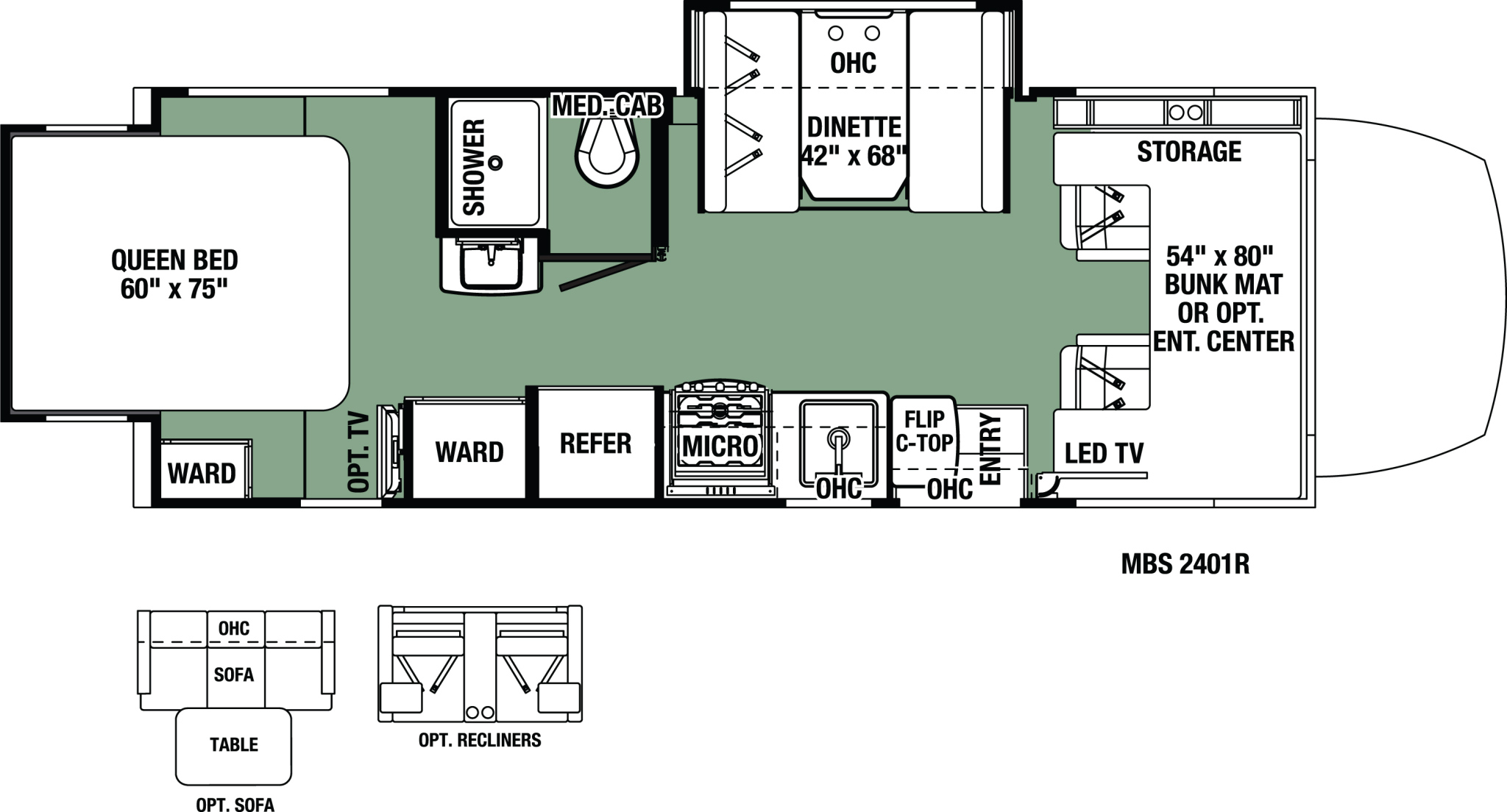 2016 Forest River Forester MBS 2401R Floor Plan