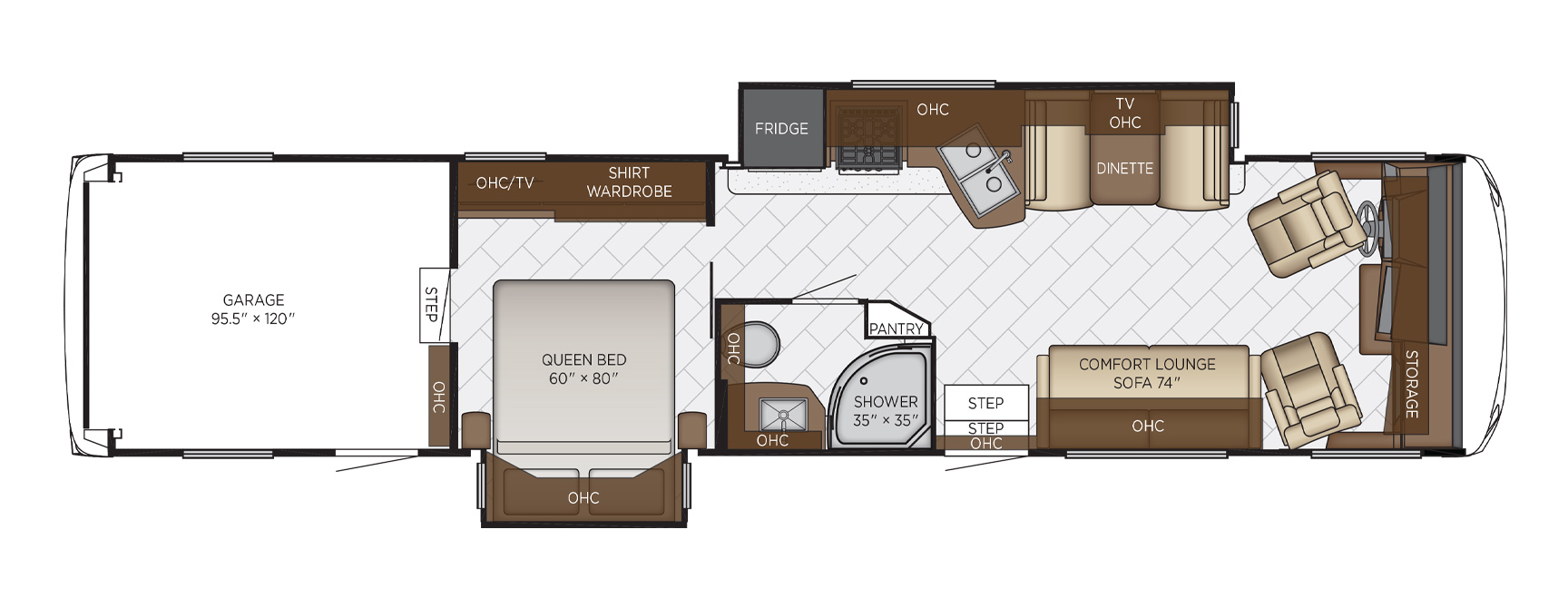 2021 Newmar Canyon Star 3927 (Front Engine Diesel) Floor Plan
