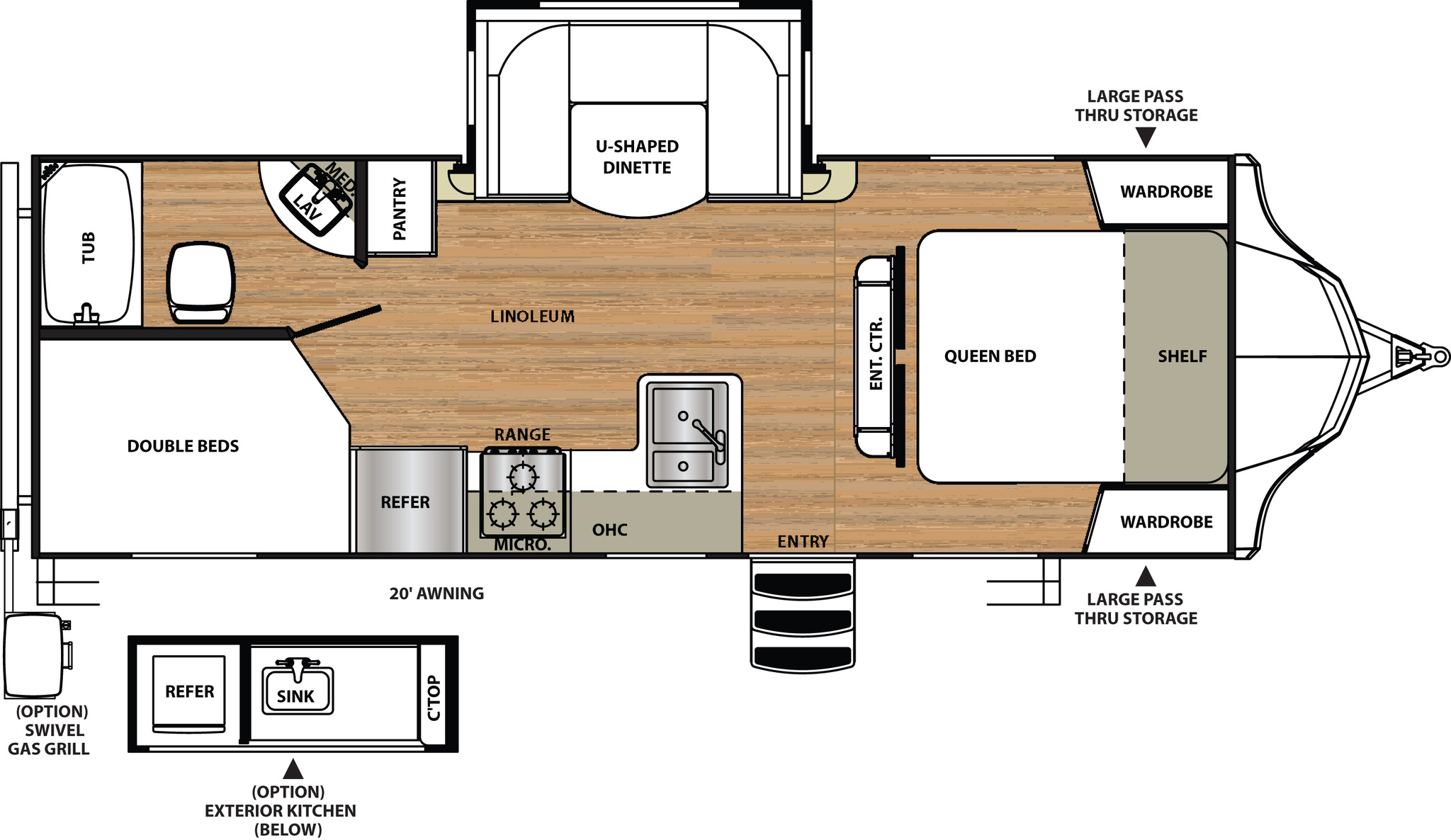 2016 Forest River Vibe Extreme Lite 245BHS Floor Plan