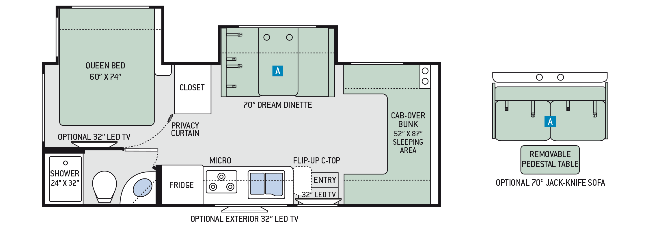 2018 Thor Four Winds 24FS Floor Plan