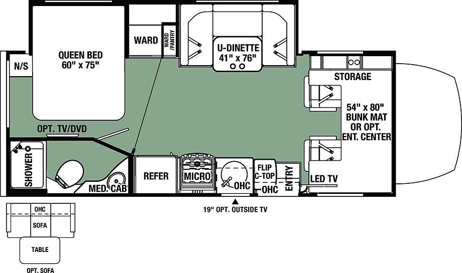 2018 Forest River Forester MBS 2401W Floor Plan