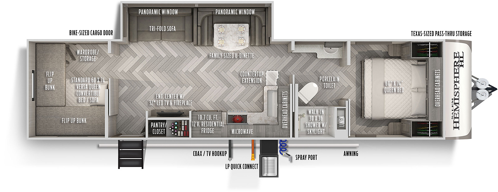 2021 Forest River Salem Hemisphere Hyper-Lyte 29XBHL Floor Plan