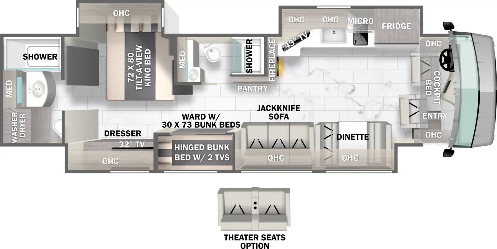 2025 Forest River Berkshire XL 40E Floor Plan