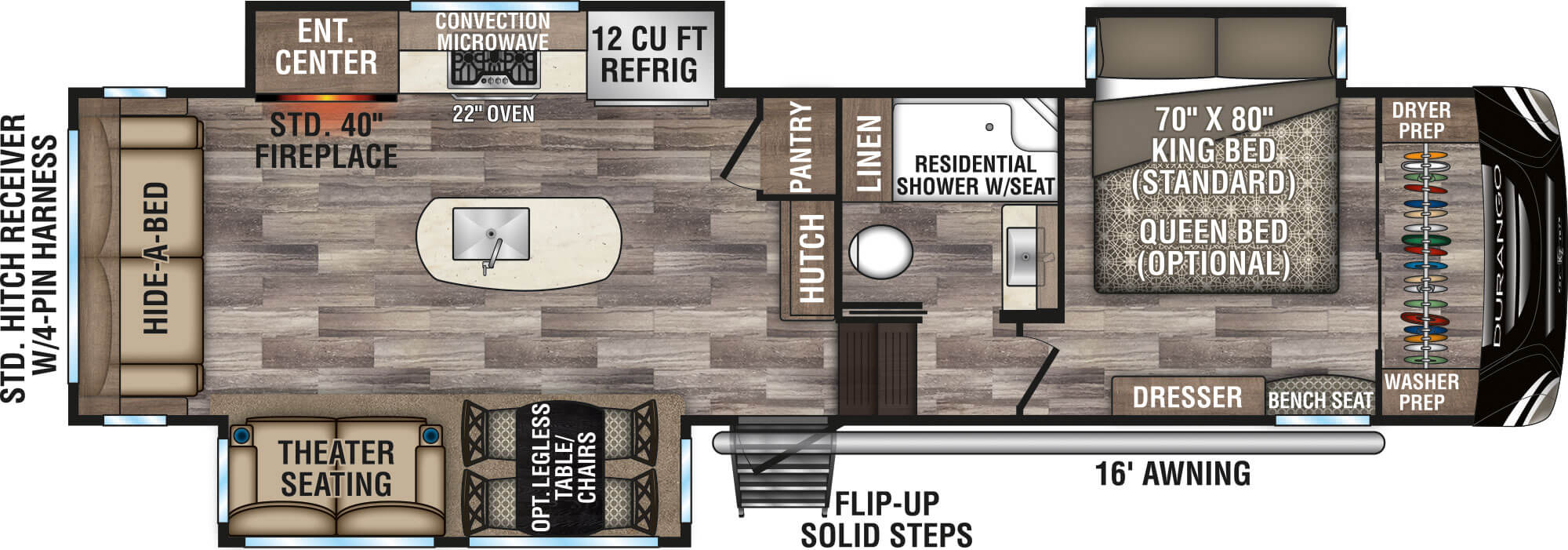 2020 K-Z Durango 301RLT Floor Plan