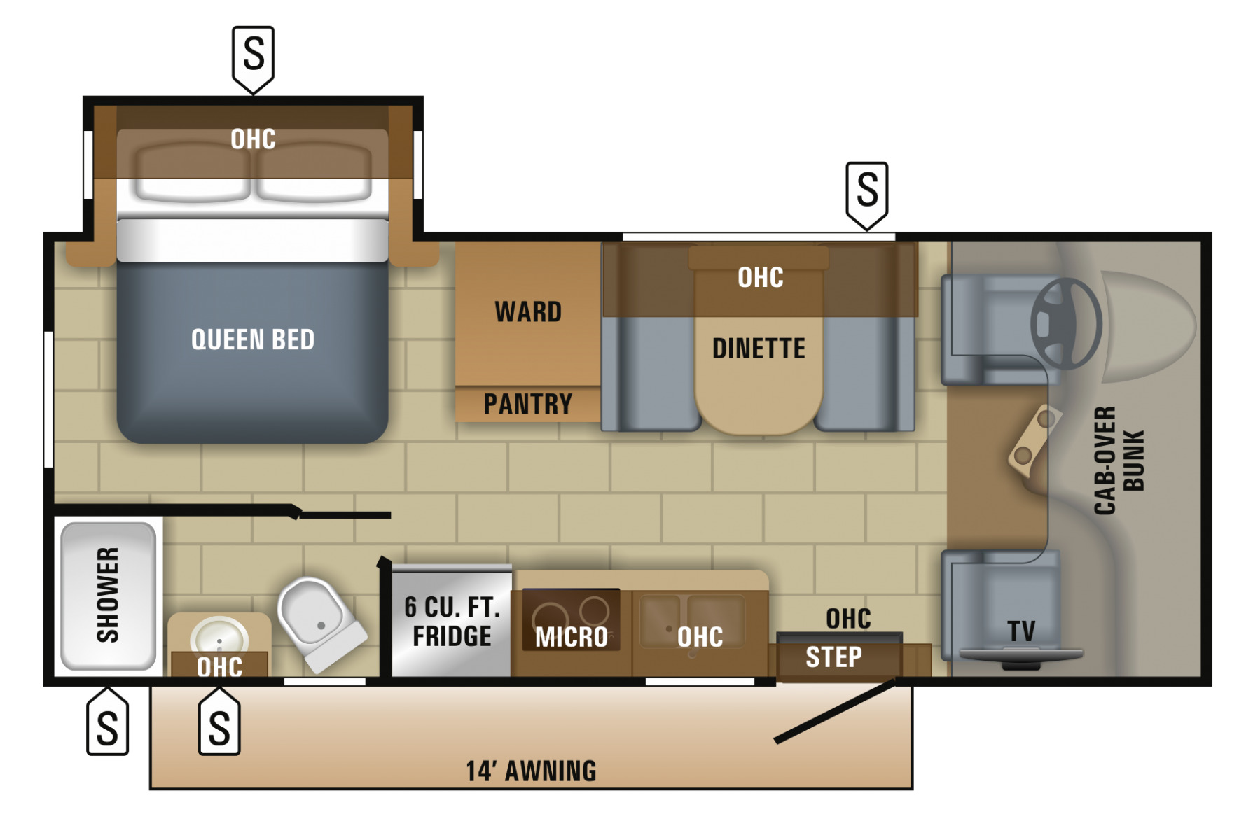 2018 Jayco Redhawk SE 22C Floor Plan