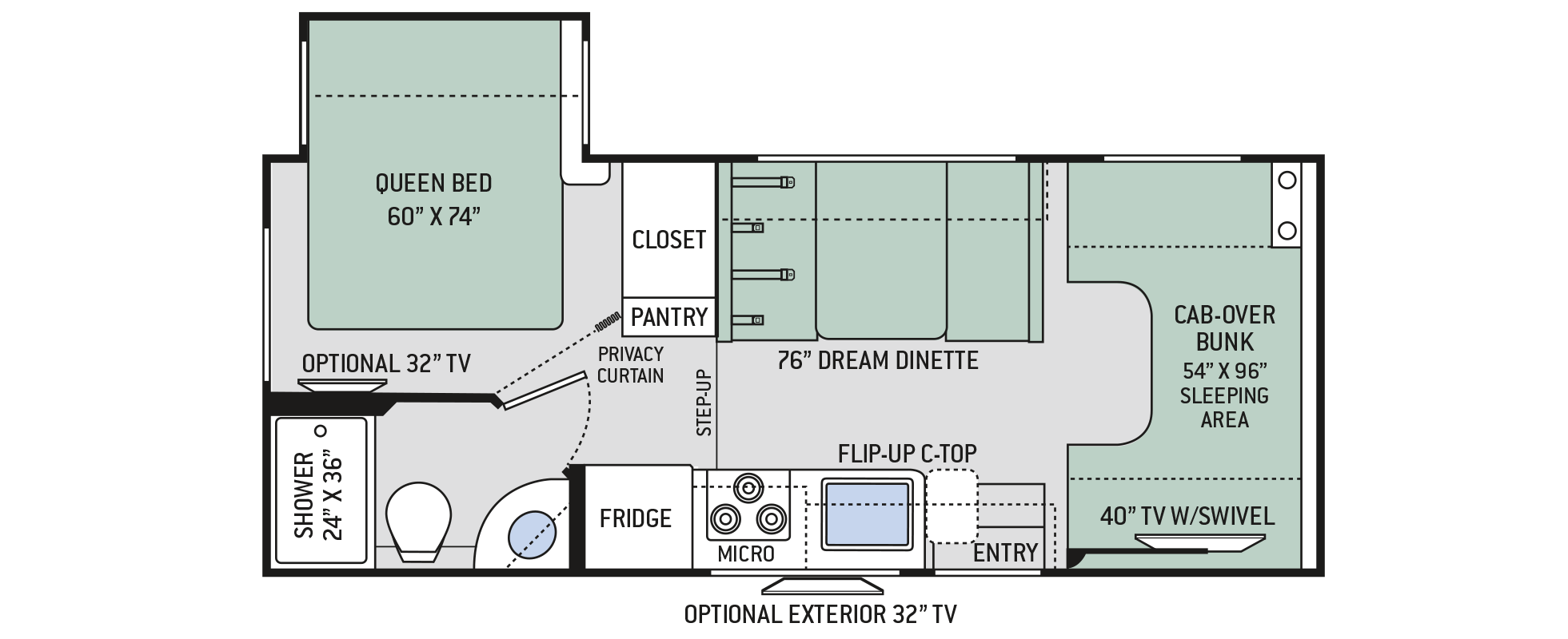 2019 Thor Chateau 22B Floor Plan