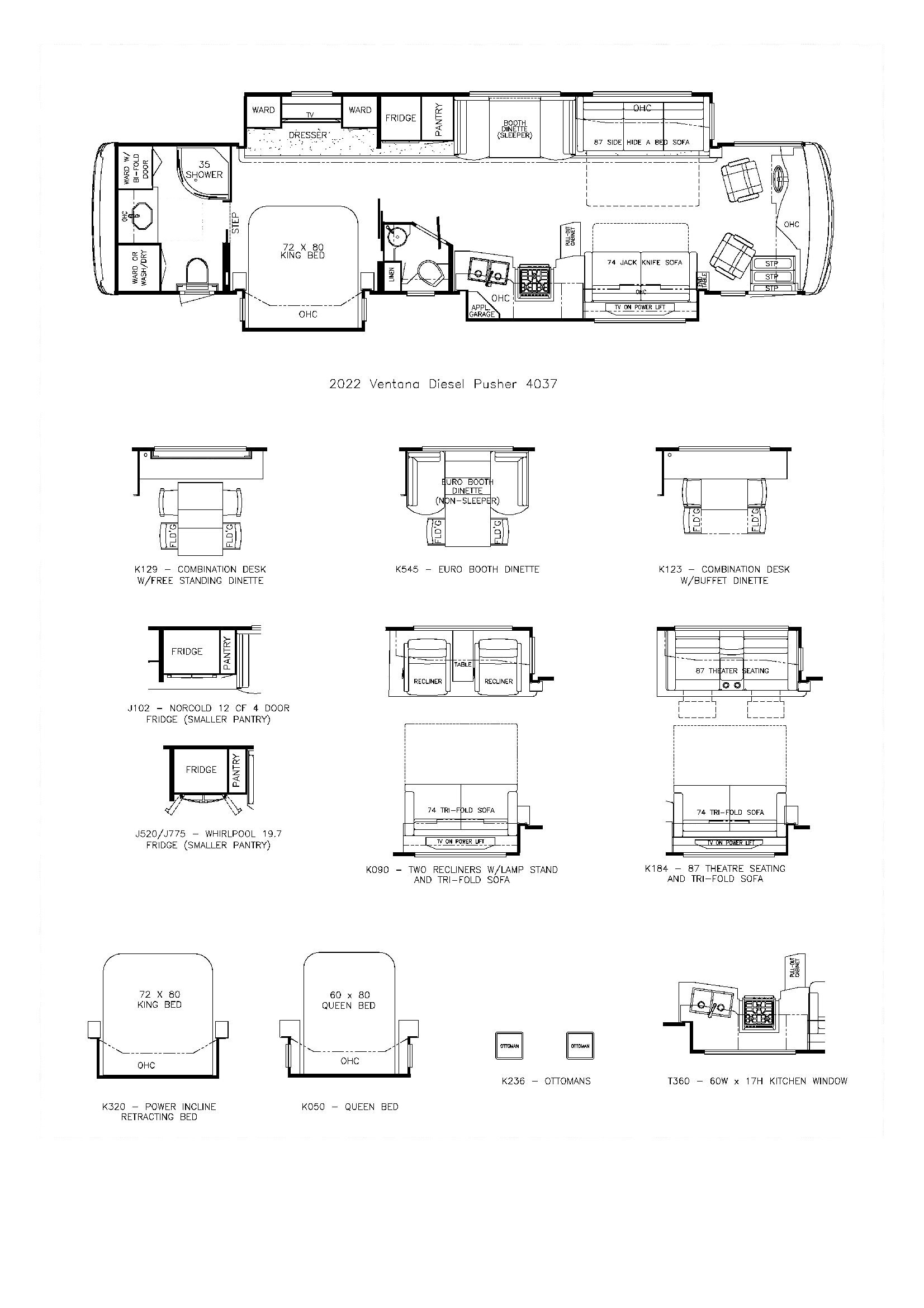 2022 Newmar Ventana 4037 Floor Plan