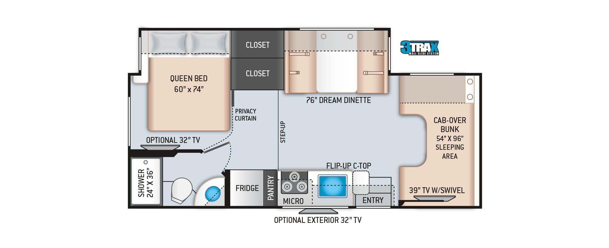 2021 Thor Chateau 24F Floor Plan