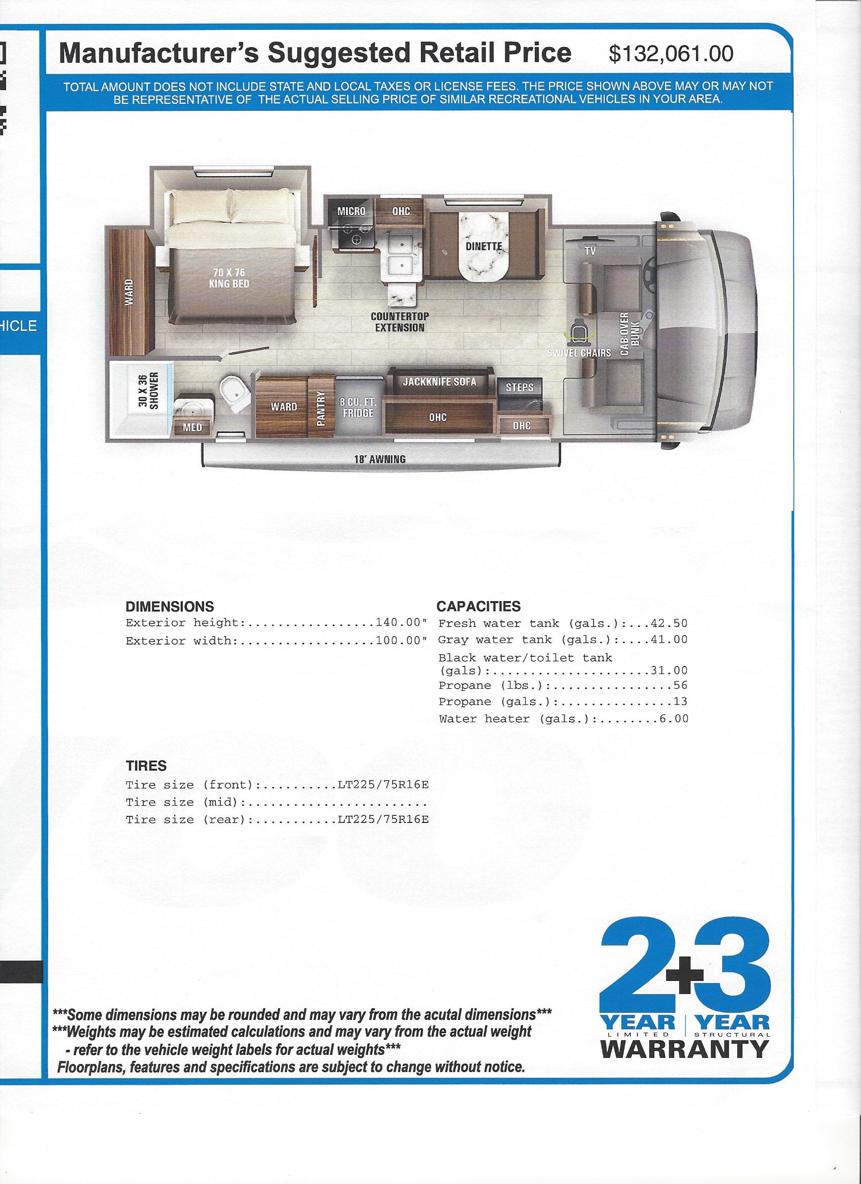 2021 Jayco Greyhawk 27U MSRP Sheet