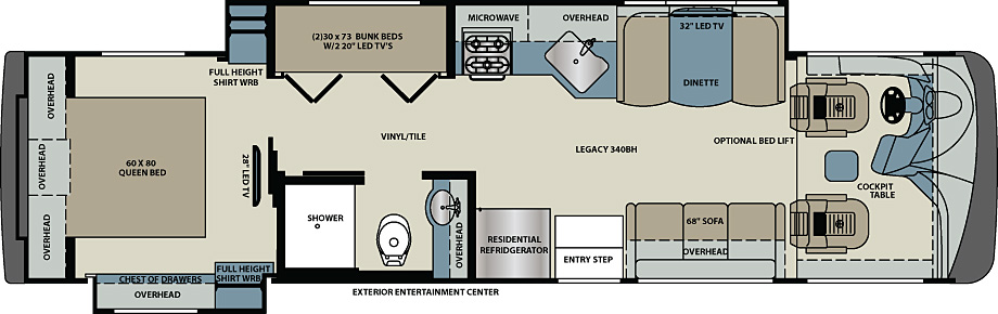 2018 Forest River Legacy 38C Floor Plan
