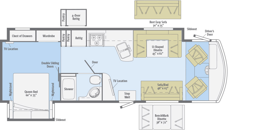 2013 Winnebago Adventurer 32H Floor Plan