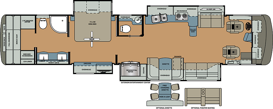 2019 Forest River Berkshire XLT 45B Floor Plan