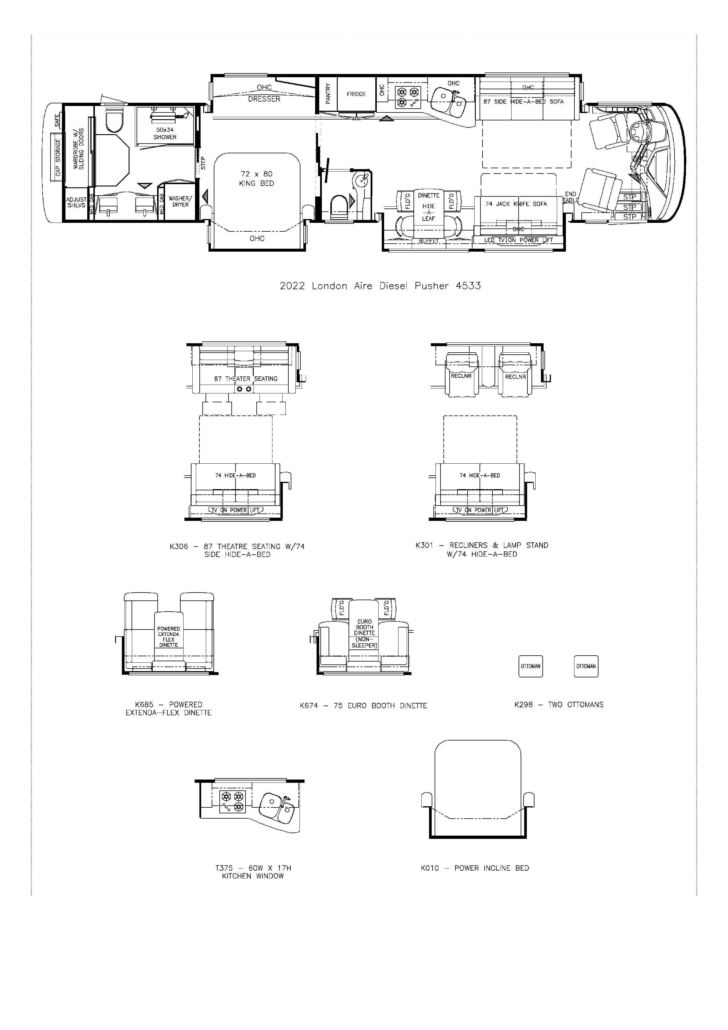 2022 Newmar London Aire 4533 Floor Plan