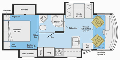 2016 Winnebago Vista LX 27N Floor Plan